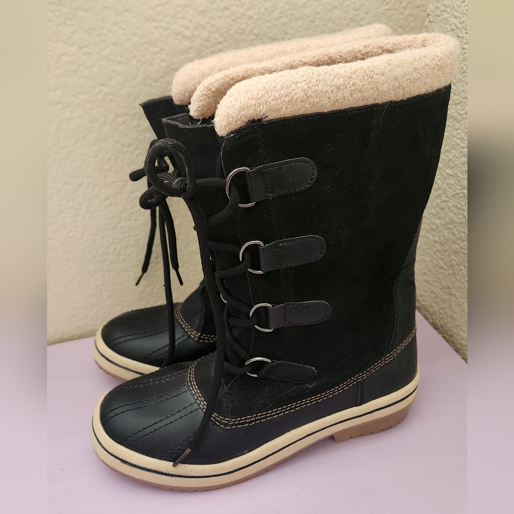 Target Black and Cream Faux Fur Boots